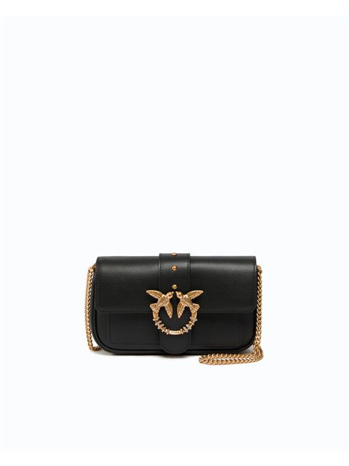 Borsa a spalla piccola Love Bag Pocket in pelle con fibbia gioiello